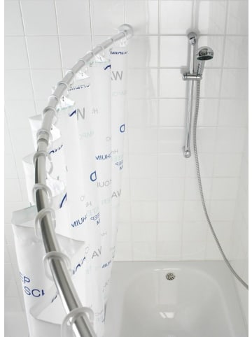 Wenko 19226100 Teleskop-Badewannenstange bogenförmig Chrom in Silbern, Ø 2,5 cm