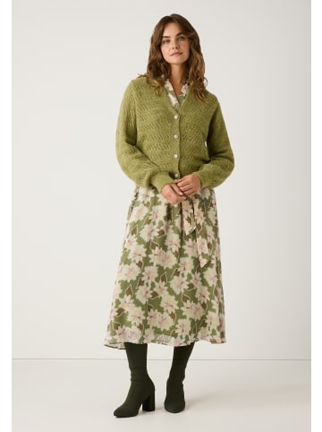 More & More Strickjacke Lochstrick in autumn green