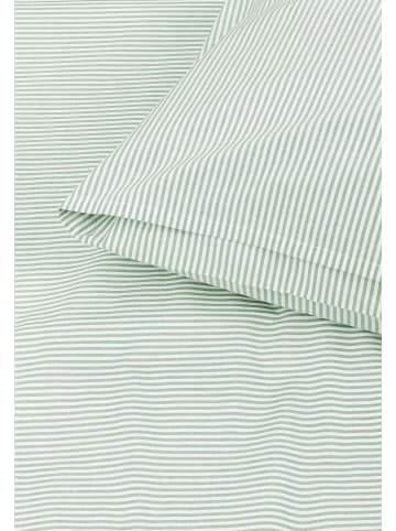 MELA Perkal Bettwäsche Set MAJULI Stripes in thymian - naturweiss gestreift