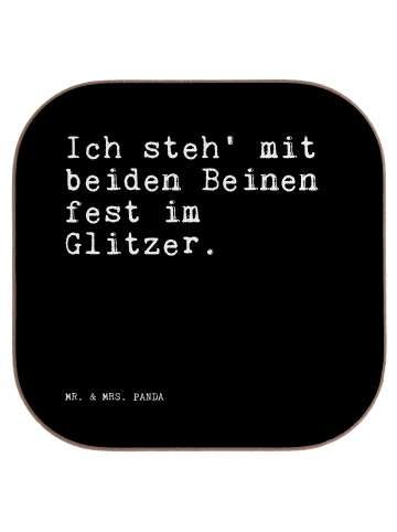 Mr. & Mrs. Panda Coaster Ich steh' mit beiden... mit Spruch in Schwarz