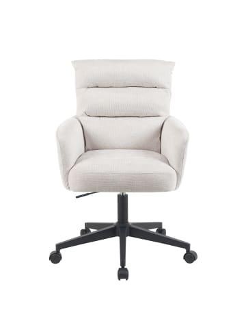 DUBI Möbel 2er-Set: Bürostuhl Mika-Riko in Creme - (B)60 x (H)92 x  (T)66 cm