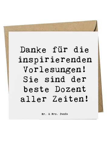 Mr. & Mrs. Panda Klappkarte Spruch Bester Dozent mit Spruch in Weiß