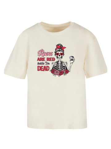 F4NT4STIC Ladies Everyday Tee Anti Valentinstag Roses are red in Whitesand