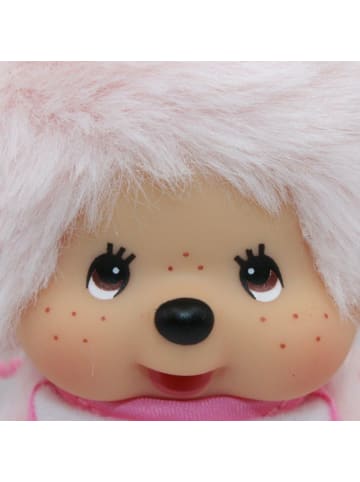 Monchhichi Junge Rosa | 13 cm | Monchhichi Color Puppe | mit rosafarbenem Lätzchen