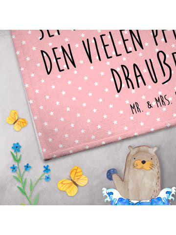 Mr. & Mrs. Panda Gästetuch Einhorn Stolzieren mit Spruch in Rot Pastell