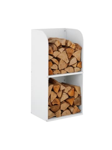 relaxdays Kaminholzregal in Weiß - (B)40 x (H)80 x (T)30 cm