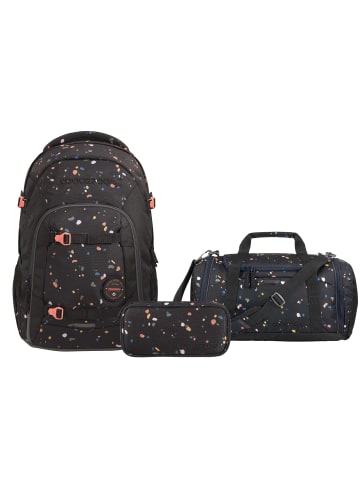 Coocazoo Schulrucksack-Set JOKER Sprinkled Candy in schwarz 3-teilig