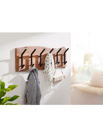 FineBuy Wandgarderobe in Braun / Akazie / 100x13x29