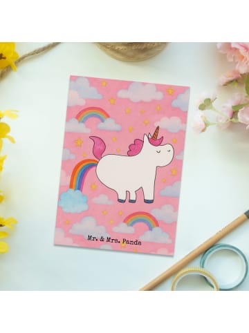 Mr. & Mrs. Panda Grußkarte Einhorn Pupsen Design ohne Spruch in Weiß