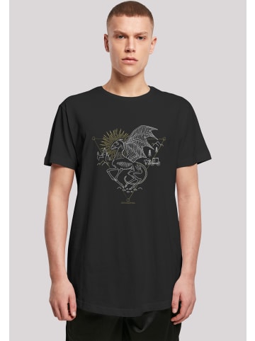 F4NT4STIC Long Cut T-Shirt Harry Potter Thestral Line Art in schwarz
