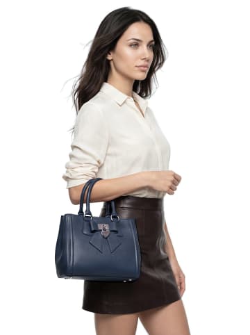 Cluty Handtasche Solcuore echt Leder in blau