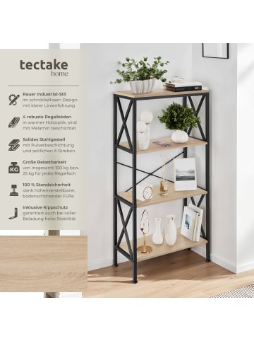 tectake Standregal, 4 Ebenen, inklusive Kippschutz, 61,5 x 31,5 x 133,5 cm