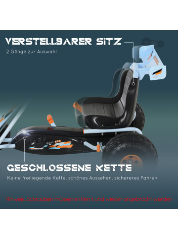HOMCOM Gokart Tretauto in Hellblau 97L x 66B x 59H cm