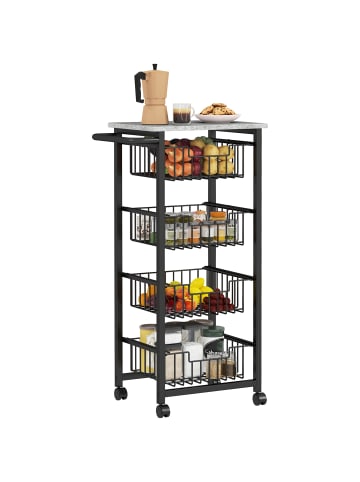 HOMCOM Küchenwagen-49,5L x 31B x 91H cm-Hellgrau