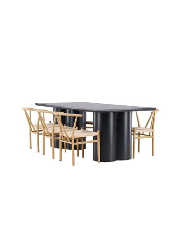 ebuy24 Essgruppe Olivia (7-teilig) Czarny 100 x 210 cm