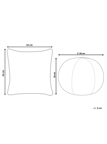 Beliani 2er-Set Dekokissen MARANTA in Weiß