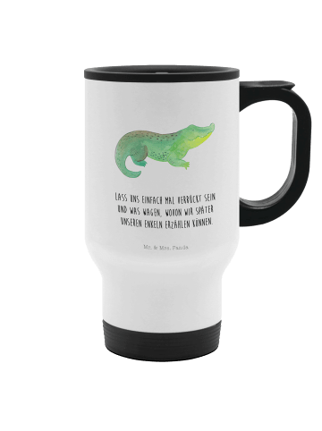 Mr. & Mrs. Panda Thermobecher To Go Krokodil mit Spruch in Weiß