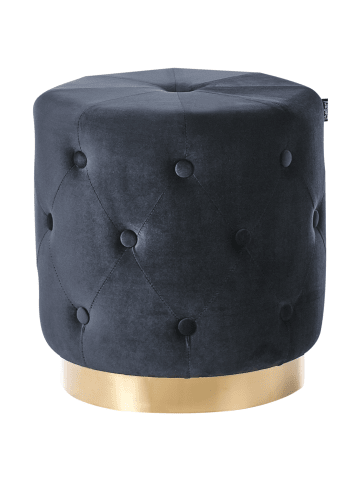 Beliani Pouf CARROLLTON in Schwarz/Gold - (W) 40 x (H) 41 x (L) 40 cm