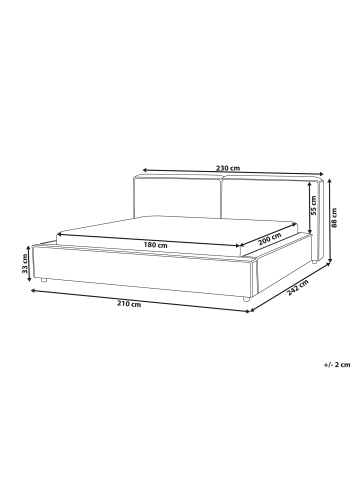 Beliani Doppelbett LINARDS in Braun/Schwarz - (W) 230 x (H) 94 x (L) 242 cm