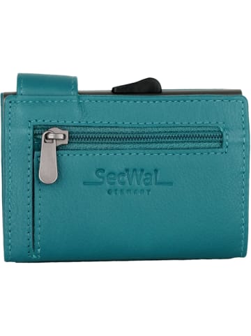 SecWal SecWal 1 Kreditkartenetui Geldbörse RFID Leder 9 cm in türkis