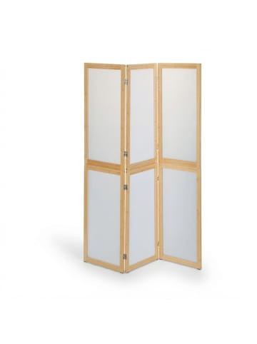relaxdays Paravent in Natur/ Weiß - (B)136,5 x (H)180 cm