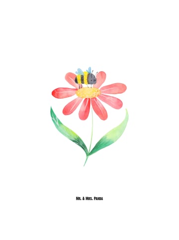 Mr. & Mrs. Panda Isolierte Trinkflasche Hummel Blume ohne Spruch in Weiß