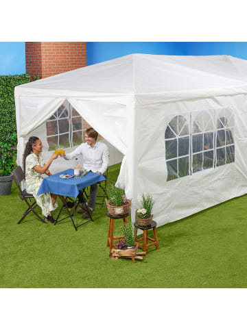 relaxdays 6 x Pavillon-Seitenteile in Weiß - (B)3 m x (H)2 m