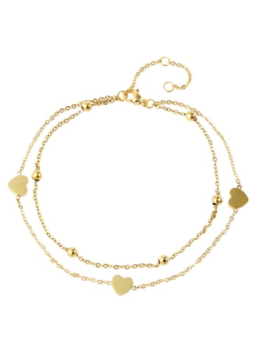 Adeliás Damen Armband – Herz aus Edelstahl 22,5 cm in gold