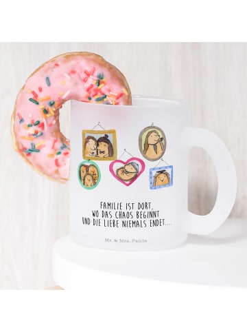 Mr. & Mrs. Panda Teetasse Igel Familie mit Spruch in Transparent