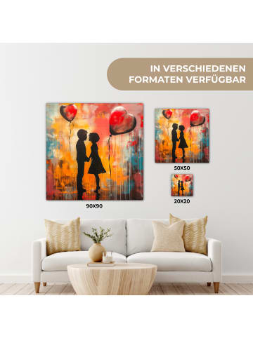 MuchoWow Leinwand Bilder Silhouette Liebe