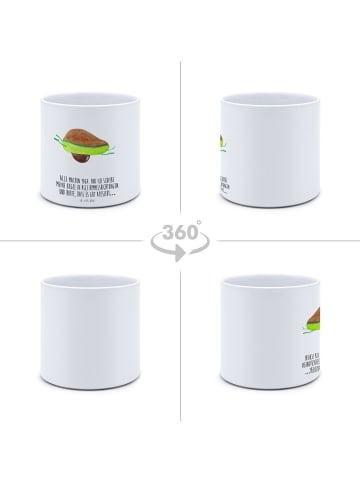 Mr. & Mrs. Panda Pflanzkübel Avocado Yoga mit Spruch in Weiß