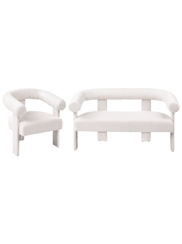 Beliani 2-tlg Sitzgruppe ILBRO in Weiß