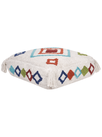 Beliani Bodenkissen SEERANI in Weiß/Bunt - (W) 55 x (H) 20 x (L) 55 cm