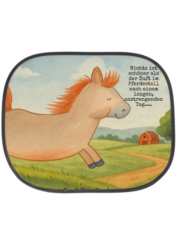 Mr. & Mrs. Panda Sonnenblende Auto Pferd Springen Design mit Spruch in Weiß