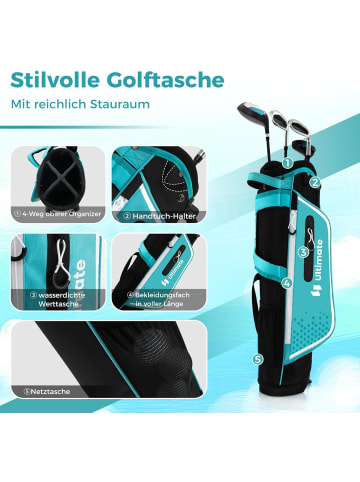 COSTWAY Golfschläger 4 tlg. Set 8-10 Jahren in Blau