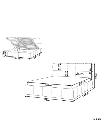 Beliani 2-tlg Doppelbett NOYON in Beige