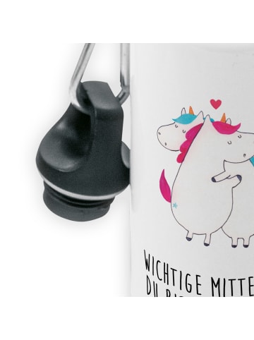 Mr. & Mrs. Panda Kindertrinkflasche Einhorn Mitteilung mit Spruch in Weiß