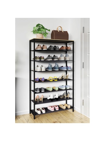 ebuy24 Schuhschrank Taliro7 schwarz Eiche 90 x 30 cm