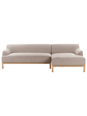 Beliani Ecksofa SOSJO in Braun - (W) 251 x (H) 74 x (L) 132 cm linksseitig