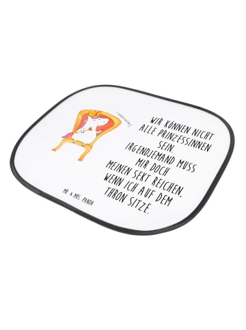 Mr. & Mrs. Panda Sonnenschutz Auto Einhorn König mit Spruch in Weiß