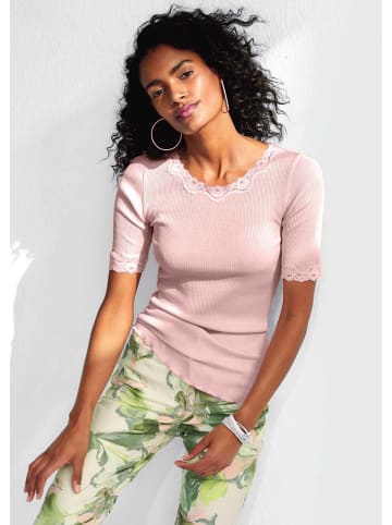 MADELEINE Shirt mit Spitze in puderrosé