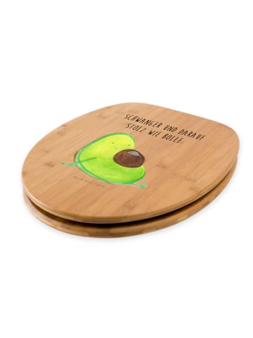 Mr. & Mrs. Panda Toilettendeckel Avocado Schwangerschaft mit Spruch in Braun