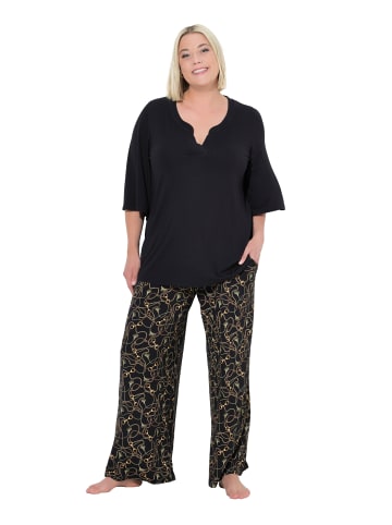 Ulla Popken Pyjama in schwarz