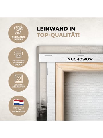 MuchoWow Leinwand bilder Abstrakte Kunst weiß schwarz (BxH)