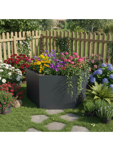 relaxdays Hochbeet in Grau - (B)100 x (H)52 x (T)87 cm