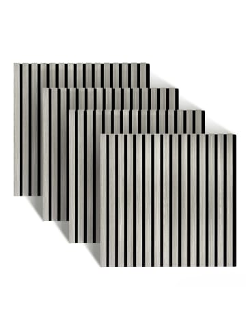 relaxdays 4 x Akustikpaneele in Hellgrau - (B)60 x (H)60 cm