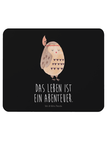 Mr. & Mrs. Panda Maus Pad Eule Federschmuck mit Spruch in Schwarz