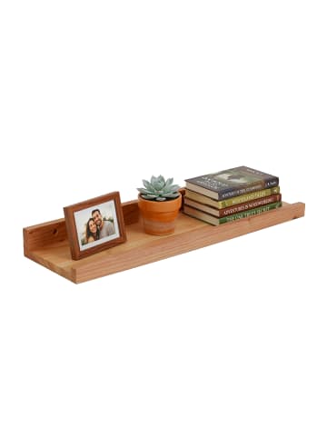 relaxdays Wandregal in Natur - (B)40 x (H)5 x (T)15 cm
