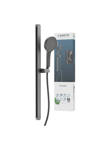 Franz Joseph Schütte KARIBIK Stangenbrause-Set, Graphit matt, oval