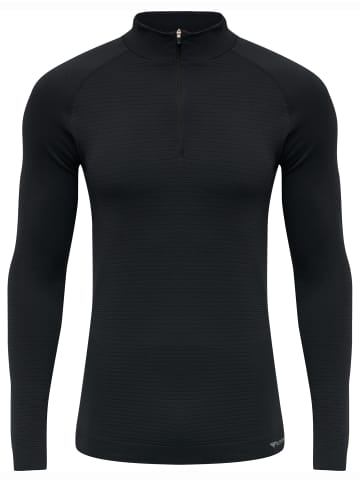 Hummel Sweatshirt Mit Kurzem Reißverschluss Hmlstroke Seamless Half Zip in BLACK